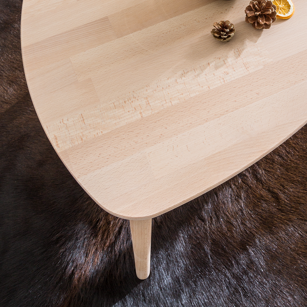 Massiver Couchtisch FINSBY - Buche massiv - Buche Weißöl - 70 x 50 cm