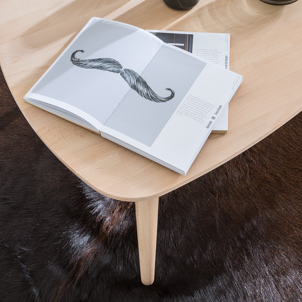 Massiver Couchtisch FINSBY - Buche massiv - Buche Weißöl - 90 x 60 cm