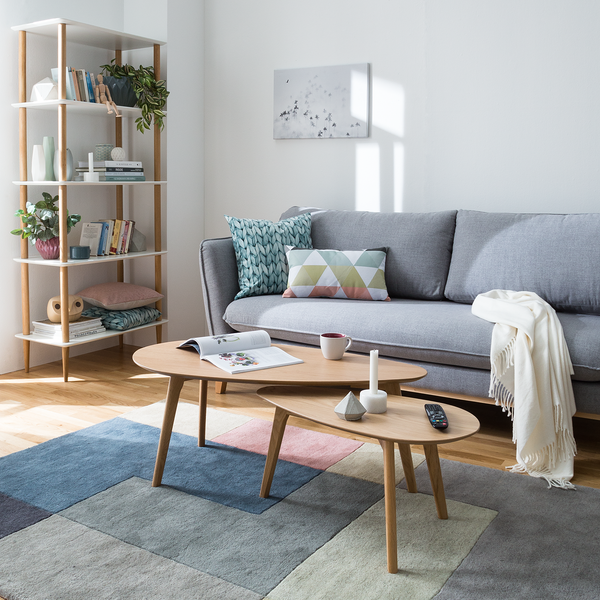 Couchtisch-Set Kazin (2er-Set) - Eiche teilmassiv