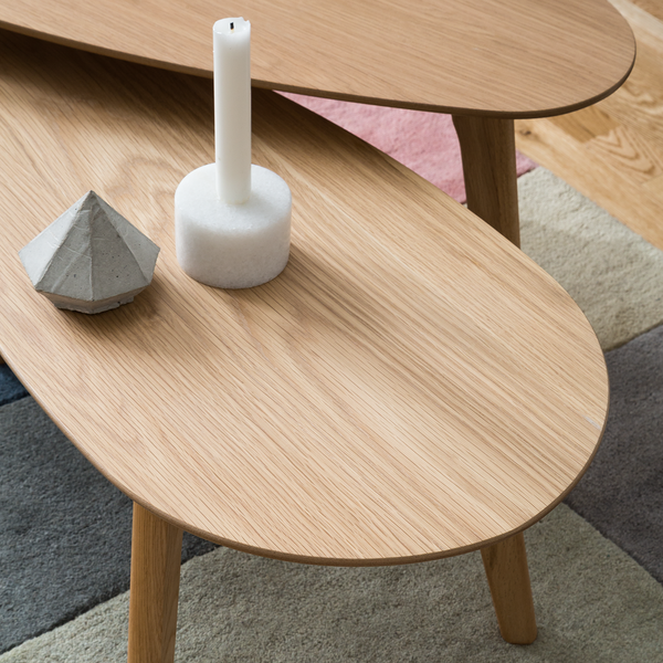 Couchtisch-Set Kazin (2er-Set) - Eiche teilmassiv