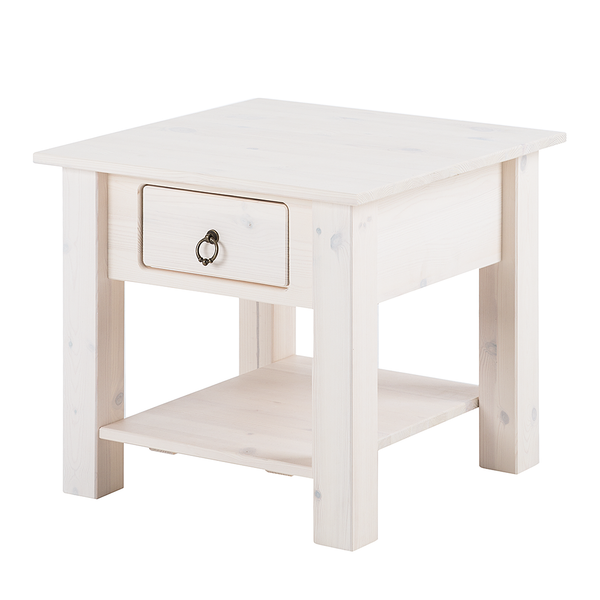 Beistelltisch Valmer I - Kiefer massiv - Weiß