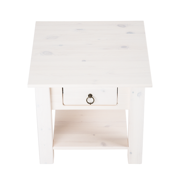 Beistelltisch Valmer I - Kiefer massiv - Weiß