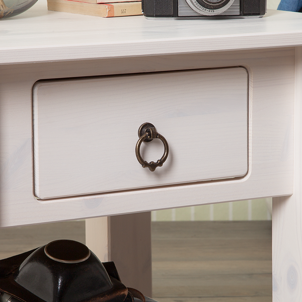 Beistelltisch Valmer I - Kiefer massiv - Weiß