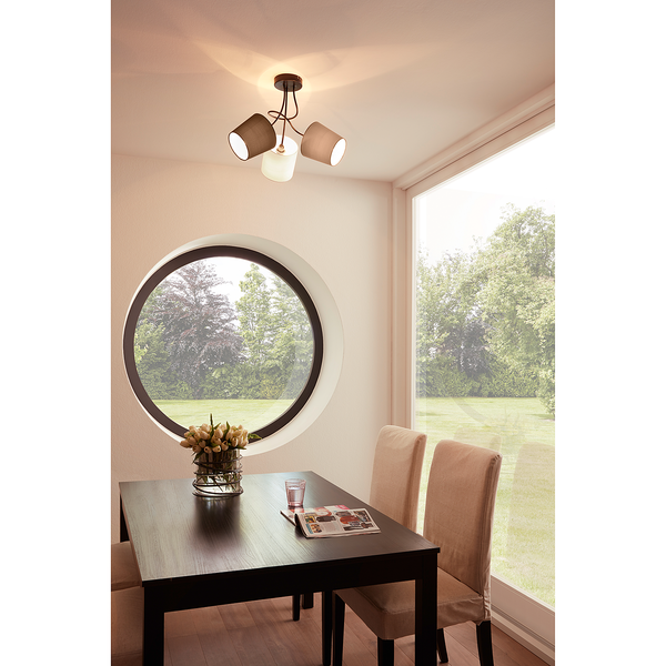 Deckenleuchte Almeida - Webstoff / Stahl - 3-flammig