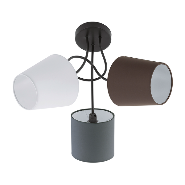 Deckenleuchte Almeida - Webstoff / Stahl - 3-flammig