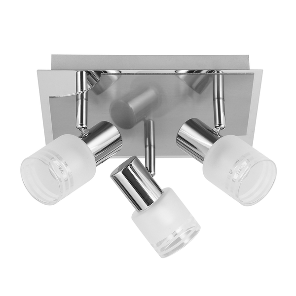 Deckenleuchte Lea - Metall/Glas - Silber - 3-flammig