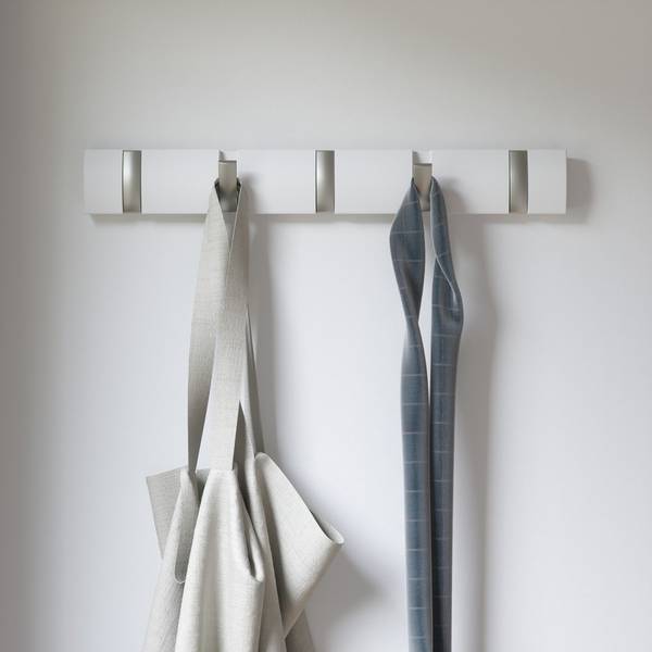Garderobenleiste Flip - Pappel massiv / Metall - 3 x 6 x 50 cm