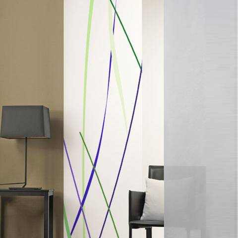 Flächenvorhang Linien - Lila-Grün