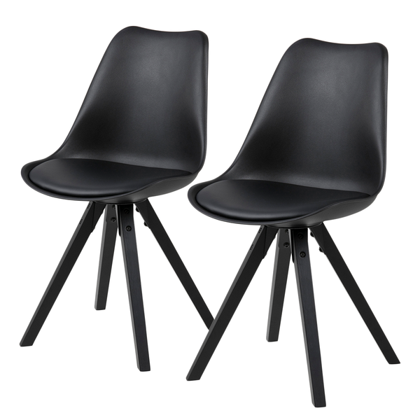 Esszimmerstuhl ALEDAS - Schwarz - Schwarz - 2er Set