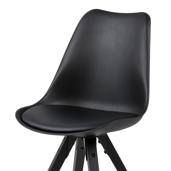 Esszimmerstuhl ALEDAS - Schwarz - Schwarz - 2er Set