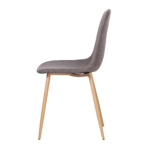 Polsterstuhl Iskmo III - Webstoff - Grau - 2er Set