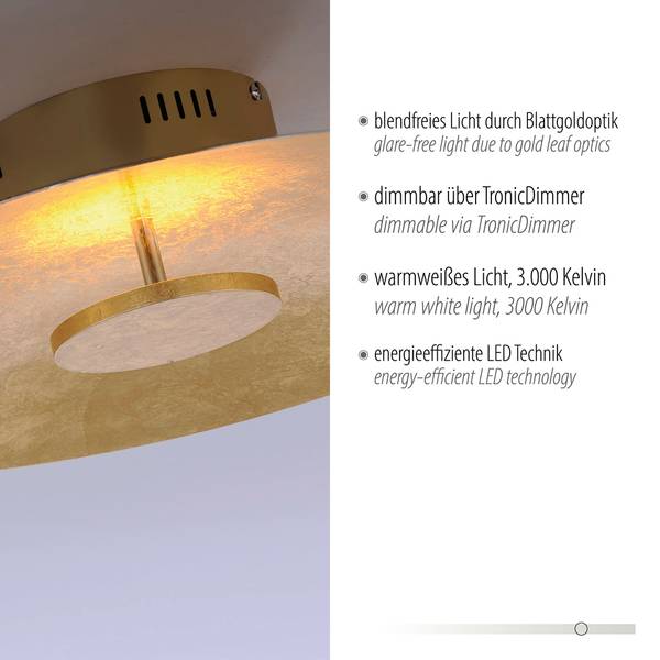 LED-Deckenleuchte Plate Leaf - Gold