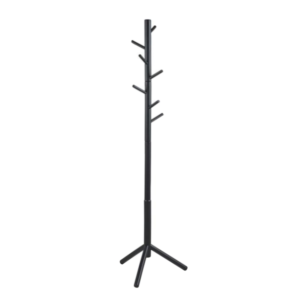 Garderobenständer Vind - Gummibaum massiv - Schwarz