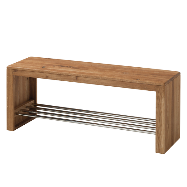 Garderobenbank Anamur - Eiche massiv - Eiche - Breite: 100 cm