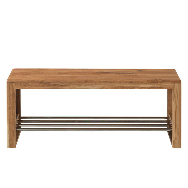 Garderobenbank Anamur - Eiche massiv - Eiche - Breite: 100 cm