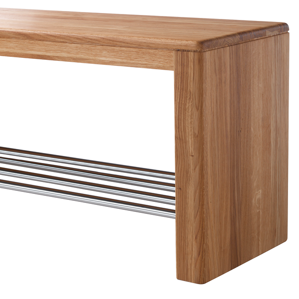 Garderobenbank Anamur - Eiche massiv - Eiche - Breite: 100 cm