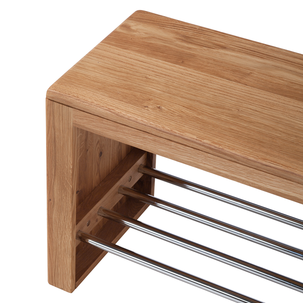 Garderobenbank Anamur - Eiche massiv - Eiche - Breite: 100 cm