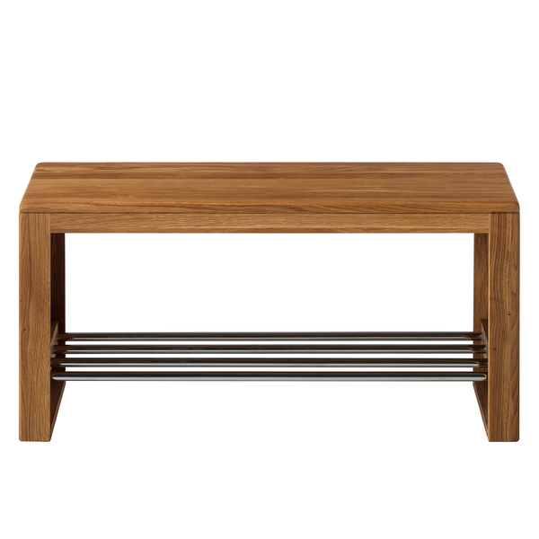 Garderobenbank Anamur - Eiche massiv - Eiche - Breite: 81 cm