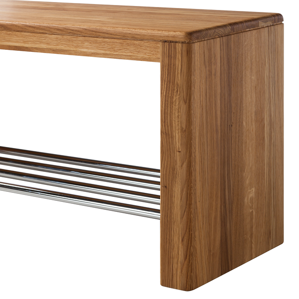 Garderobenbank Anamur - Eiche massiv - Eiche - Breite: 81 cm
