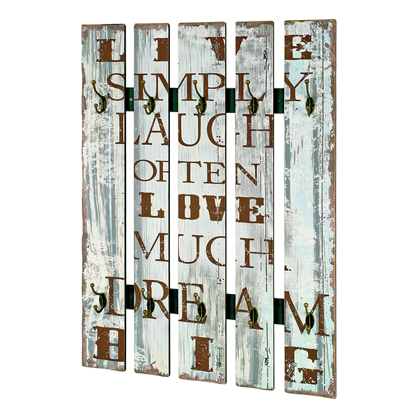 Wandgarderobe Dream Big Vintage II - Braun - Grau - Holzwerkstoff - Metall - 70 x 100 x 9 cm