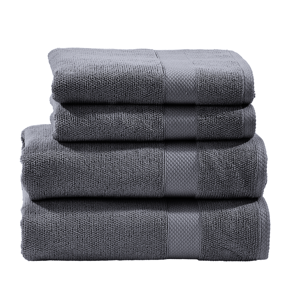 Handtuch-Set Deluxe (4-teilig) - Baumwollstoff - Anthrazit