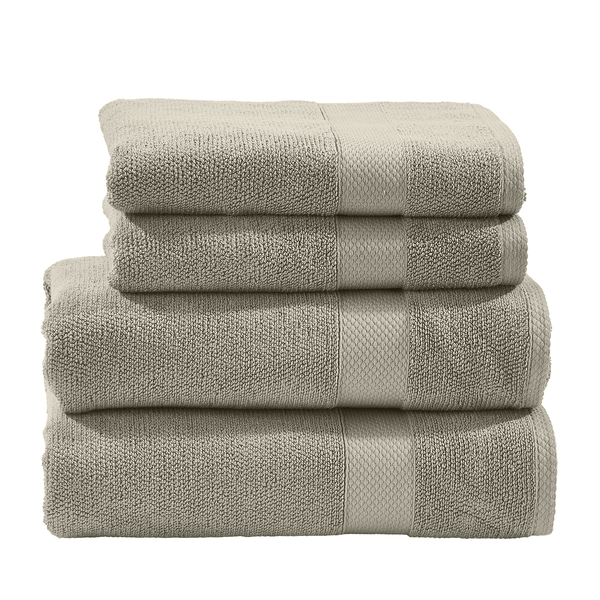 Handtuch-Set Deluxe (4-teilig) - Baumwollstoff - Taupe