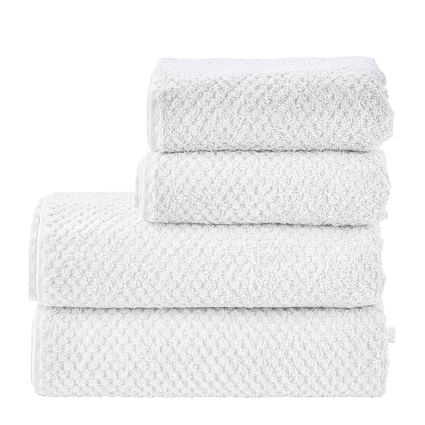 Handtuchset Prov Honeycomb II (4-teilig) - Baumwollstoff - Weiß