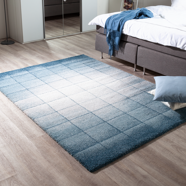 Hochflorteppich Beau Cosy - Mischgewebe - Blau / Grau - 120 x 170 cm