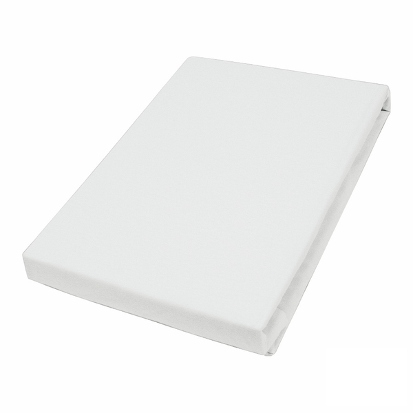 Jersey-Spannbetttuch Lom - Baumwolle - Weiß - 180 x 200 cm