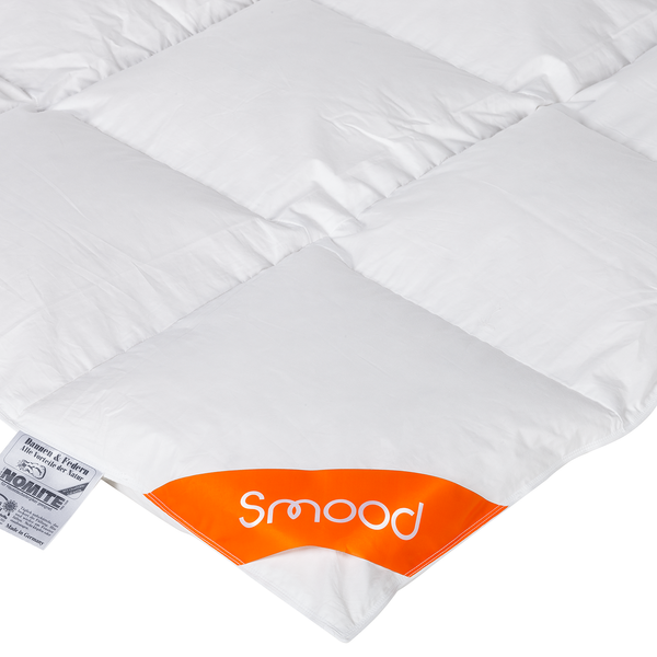 Daunenbett-Set Smood cozy (2-teilig) - Daunen / Federn - Weiß - 135 x 200 cm + Kissen 80 x 80 cm