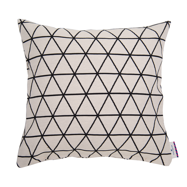 Kissenbezug T-Triangle - Webstoff - Beige / Schwarz