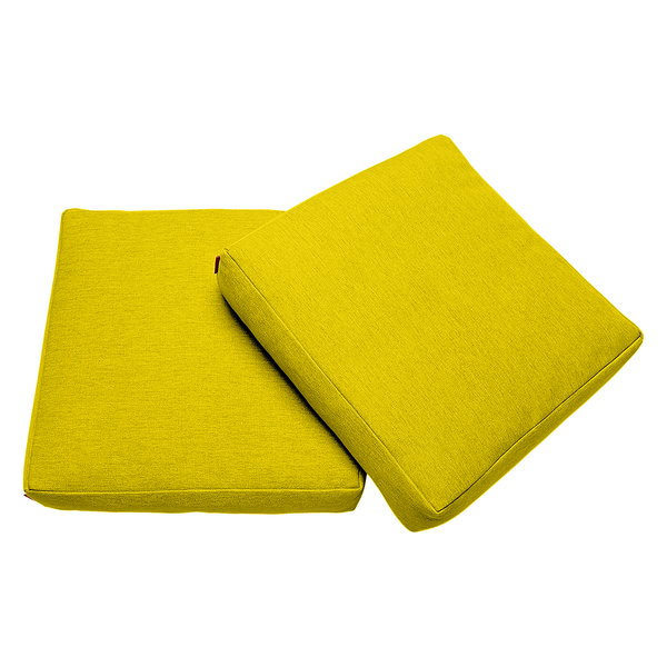 Kissenset Sqare Cushions (2er-Set) - Webstoff - Stoff Soft: Mustard Flower