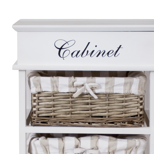 Kommode Elven IV - Paulownia massiv - Weiß / Braun