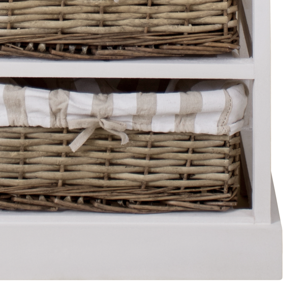 Kommode Elven IV - Paulownia massiv - Weiß / Braun