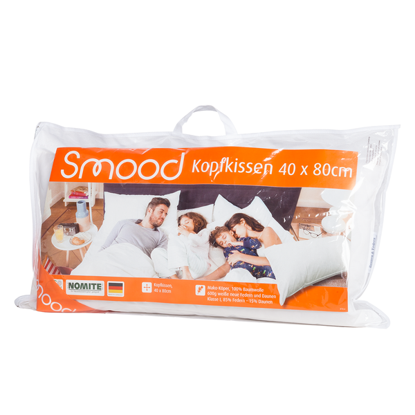 Kopfkissen Smood feather - Federn / Daunen - Weiß - 80 x 40 cm