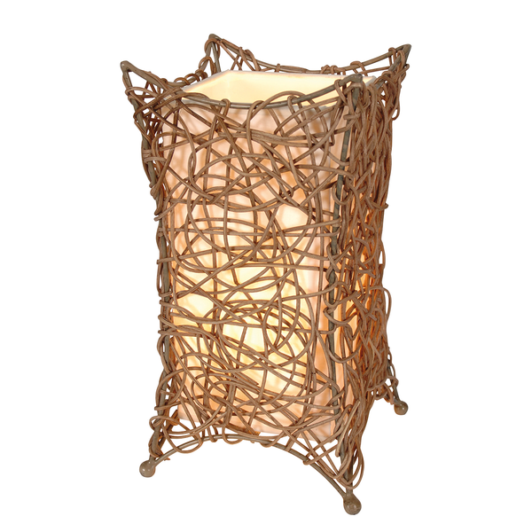 Korb-Tischleuchte Hurly-Burly Beige - Geflecht - 1-flammig