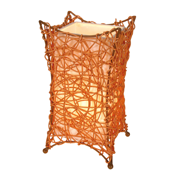 Korb-Tischleuchte Hurly-Burly Orange - Geflecht - 1-flammig