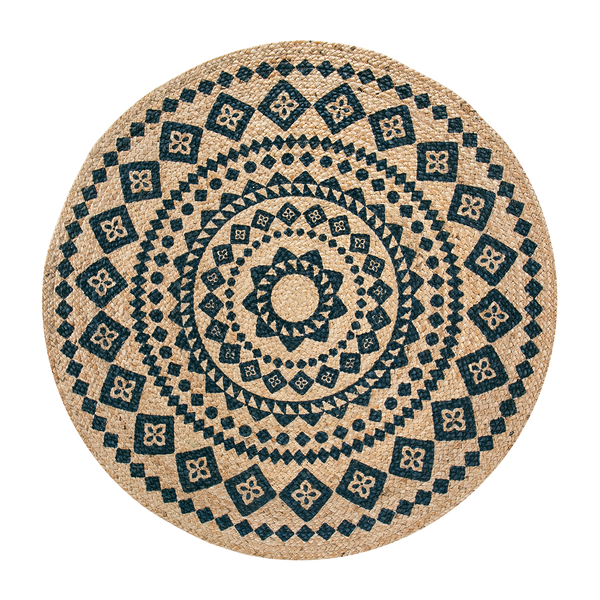 Teppich Mamda II - Jute - Beige / Schwarz - Durchmesser: 80 cm