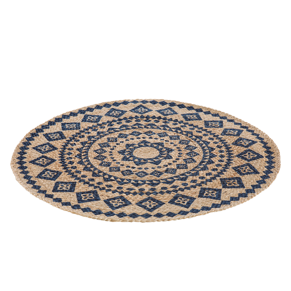 Teppich Mamda II - Jute - Beige / Schwarz - Durchmesser: 80 cm
