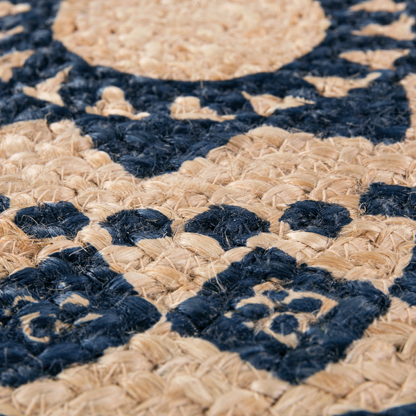 Teppich Mamda II - Jute - Beige / Schwarz - Durchmesser: 80 cm