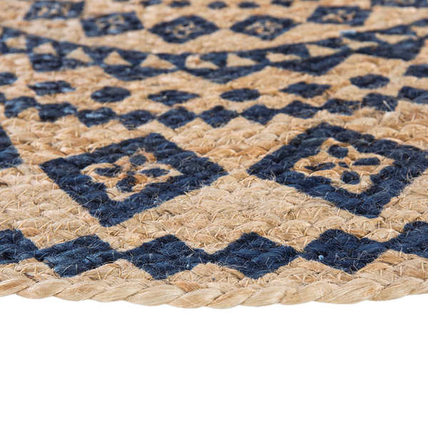Teppich Mamda II - Jute - Beige / Schwarz - Durchmesser: 80 cm