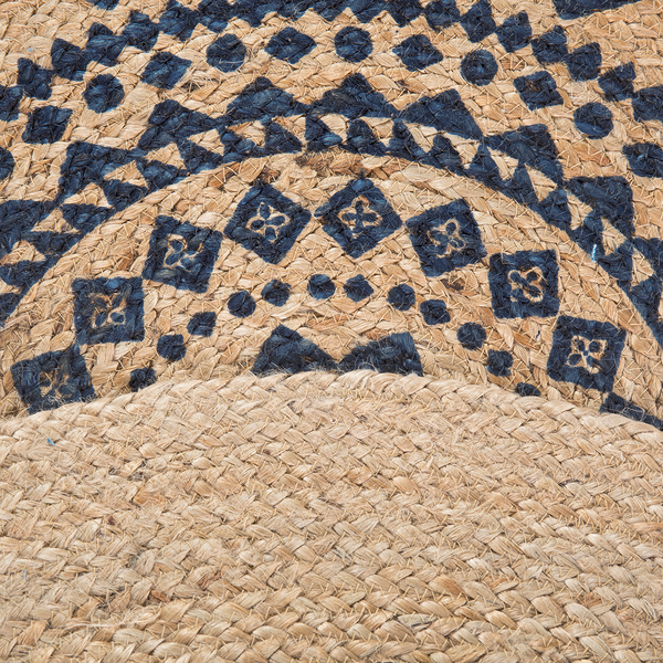 Teppich Mamda II - Jute - Beige / Schwarz - Durchmesser: 80 cm