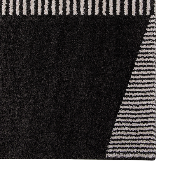 Kurzflorteppich Salzgitter - Kunstfaser - Schwarz / Safran - Grau / Gelb - 160 x 230 cm
