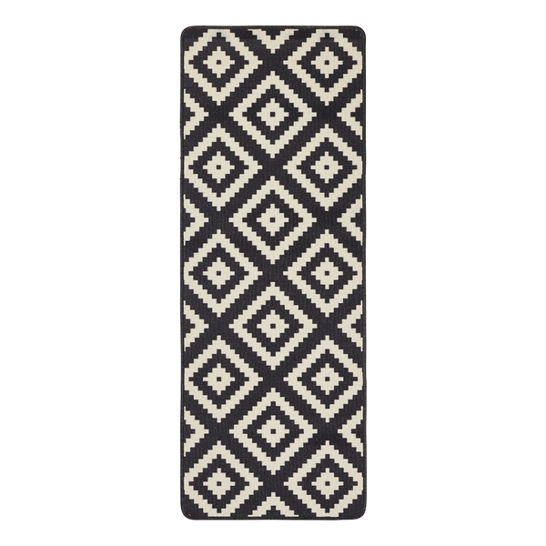 Läufer Raute - Kunstfaser - Schwarz