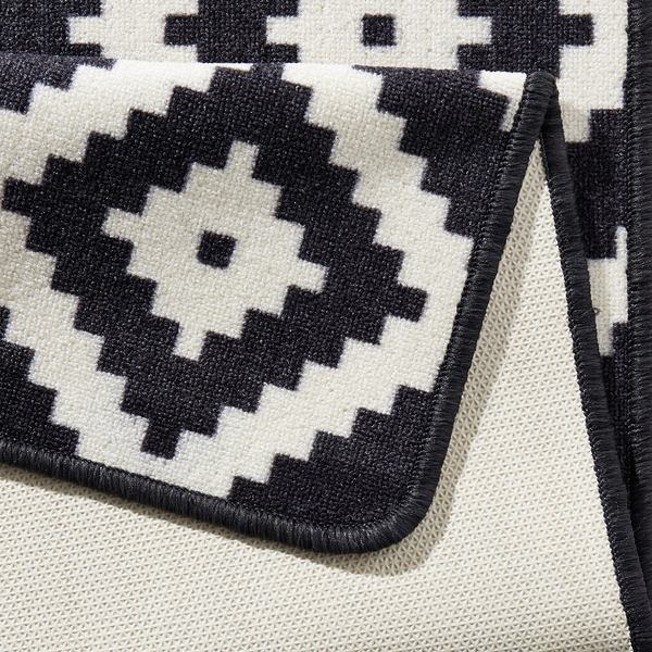 Läufer Raute - Kunstfaser - Schwarz