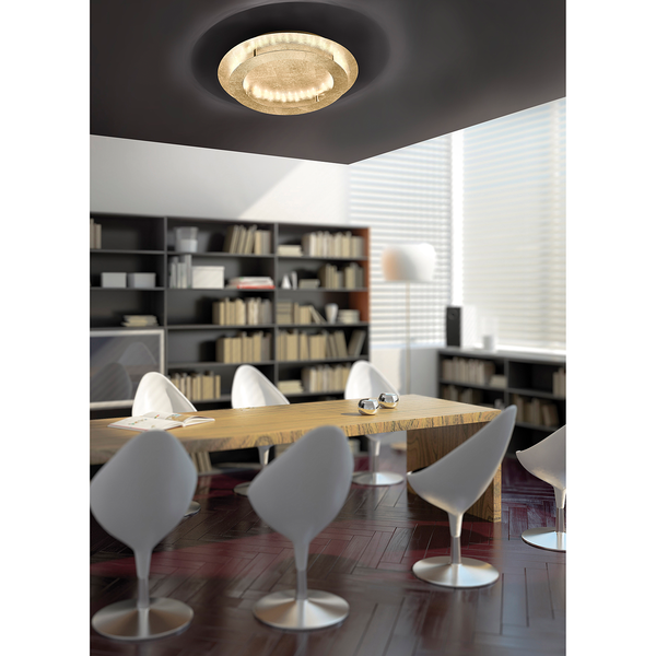 LED-Deckenleuchte Nevis Leaf I - Eisen - 4-flammig - Gold - Durchmesser: 40 cm