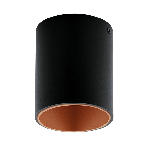 LED-Deckenleuchte Polasso V - Aluminium / Kunststoff - 1-flammig - Schwarz / Kupfer