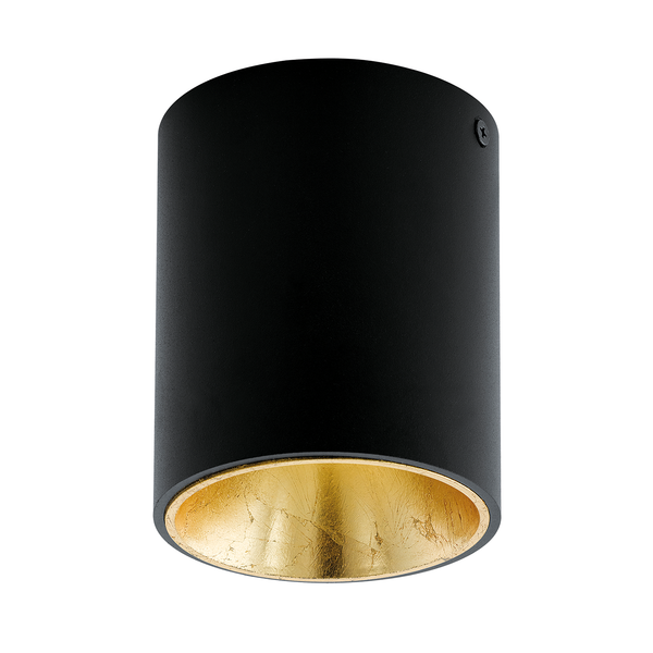 LED-Deckenleuchte Polasso V - Aluminium / Kunststoff - 1-flammig - Schwarz / Gold