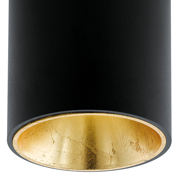 LED-Deckenleuchte Polasso V - Aluminium / Kunststoff - 1-flammig - Schwarz / Gold