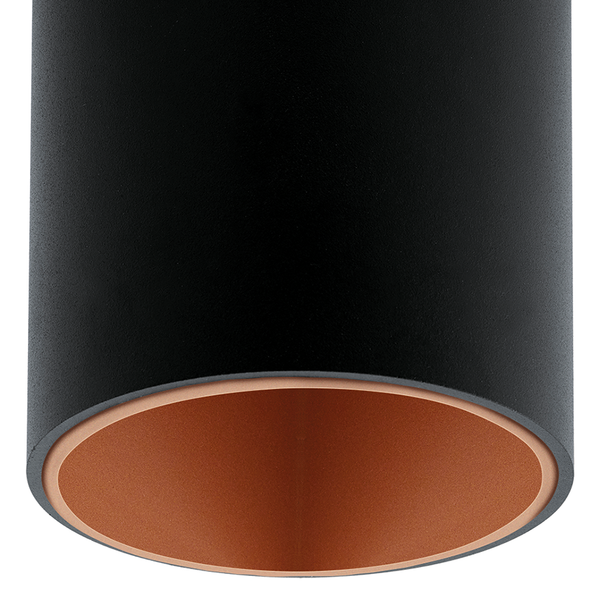 LED-Deckenleuchte Polasso V - Aluminium / Kunststoff - 1-flammig - Schwarz / Kupfer